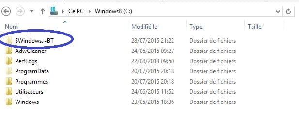 windows 10 dossier téléchargement migration