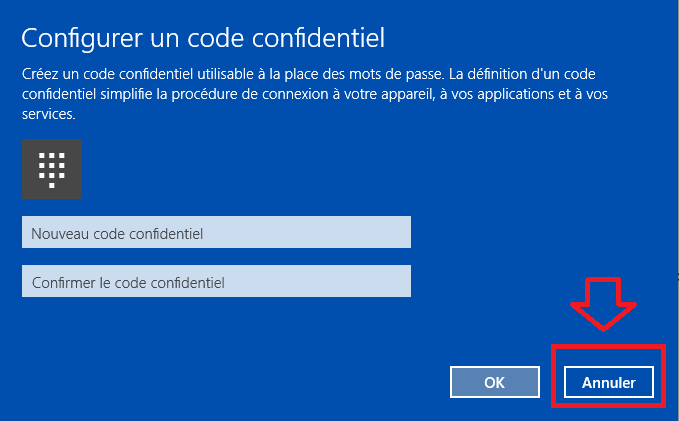 w10 supprimer code pin.3