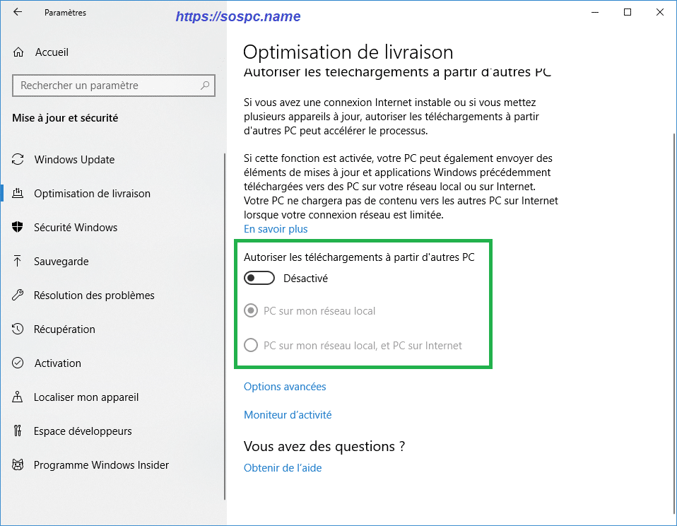  désactiver le service de partage des mises à jour de Windows Update image 2