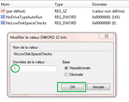Windows 7 : désactiver les messages d'alerte d'espace disque faible tutoriel 6