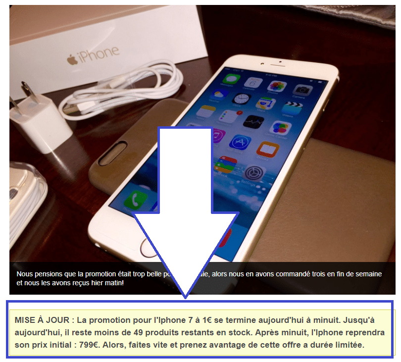 Attention à l'arnaque iPhone 7 à 1€ prélèvements abusifs explications