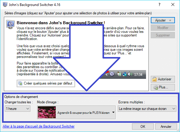 John’s Background Switcher : personnalisez le fond d'écran de votre ordinateur. paramétrage 1