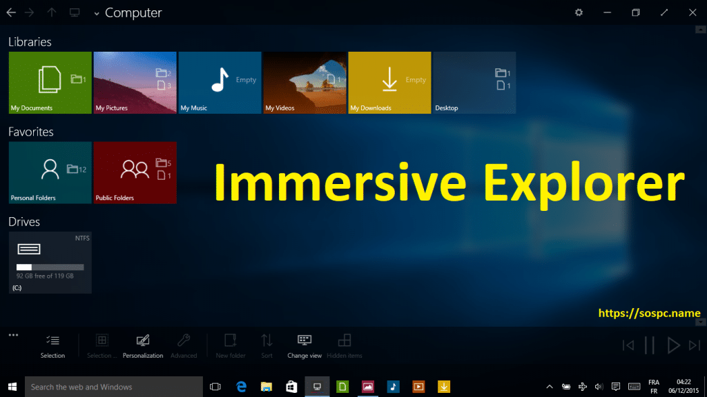 Immersive Explorer : une chouette alternative à l'explorateur de Windows.