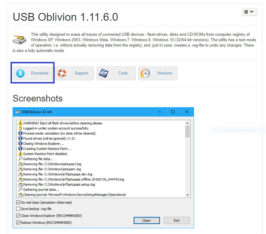 USB Oblivion, nettoyez toutes les traces de vos périphériques USB.