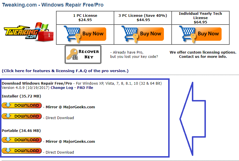 windows repair free Téléchargement gratuit