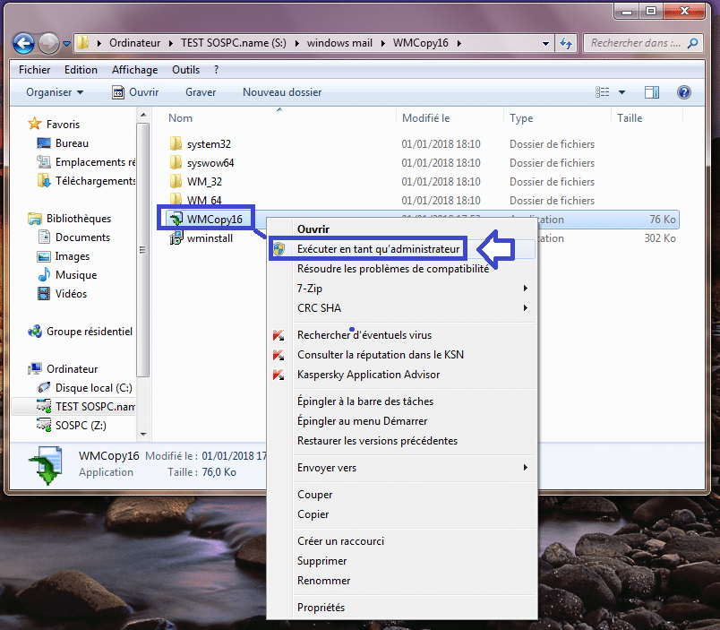 Installer Windows Mail tutoriel complet. sospc.name capture 1