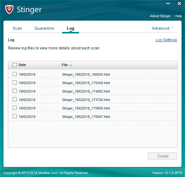 Stinger Antivirus portable éditeur McAfee
