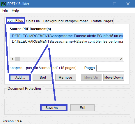 Comment fusionner des PDF tutoriel pdftkb capture 4
