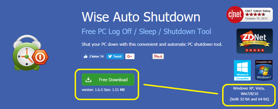 Wise Auto Shutdown, télécharger