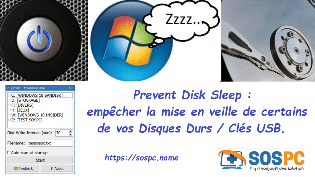 Prevent Disk Sleep, empêcher la mise en veille de vos Disques Durs / Clés USB.