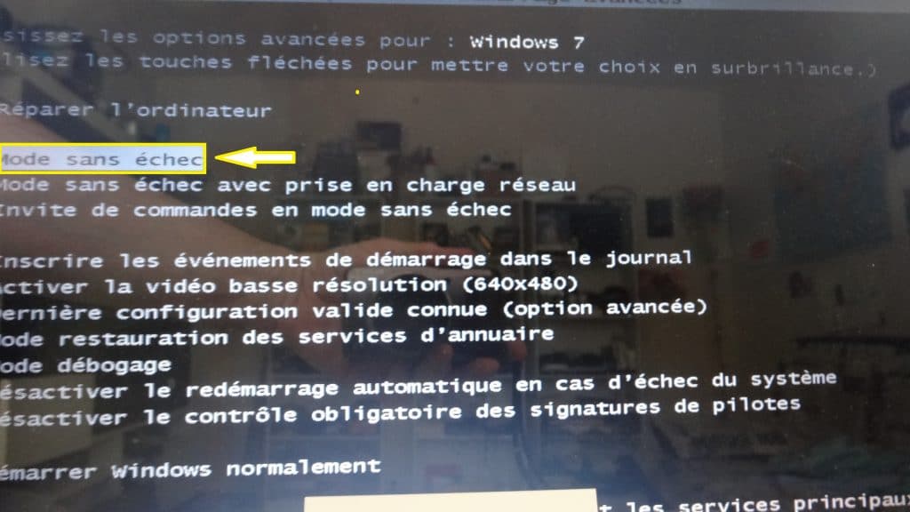 windows 7 mode sans échec