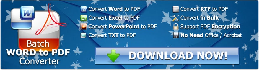 Batch WORD to PDF Converter, convertissez facilement vos fichiers bureautiques en PDF.