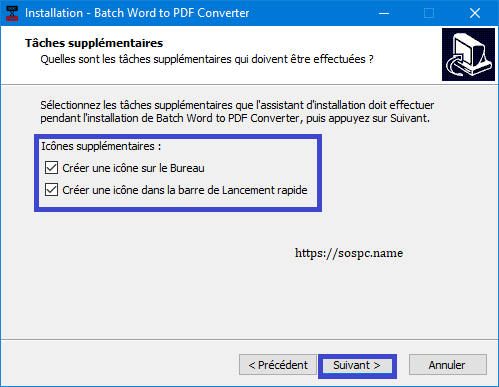 Batch WORD to PDF Converter, tutoriel. SOSPC.