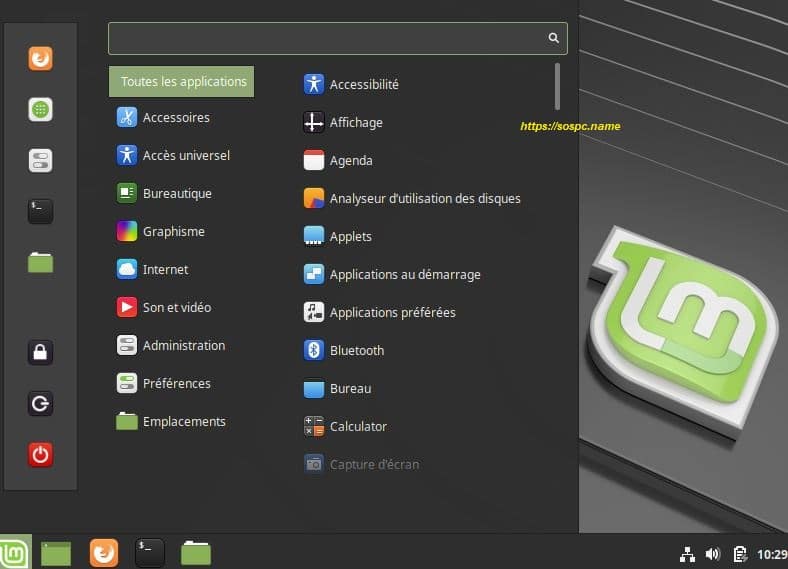 À la découverte du menu Linux Mint image 2