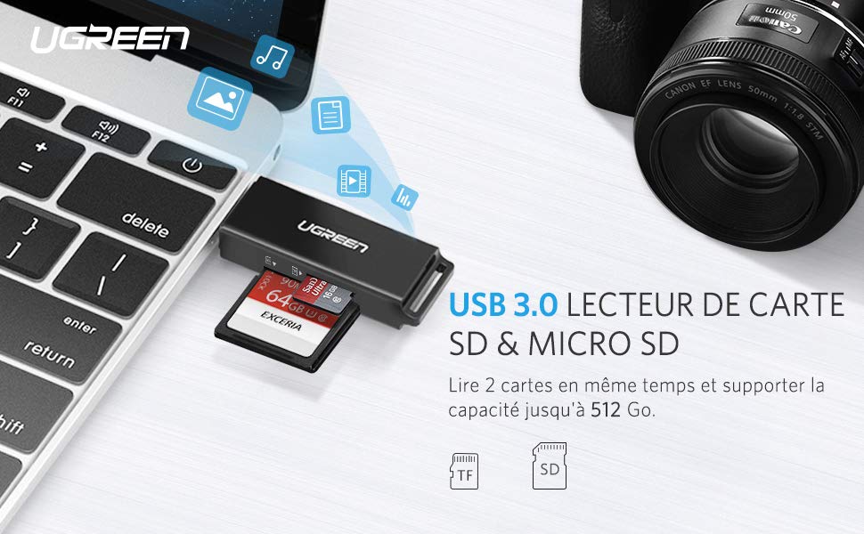 Adaptateur USB Lecteur de Carte SD / Micro SD image 3