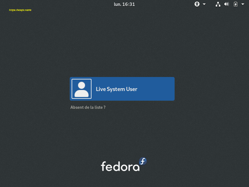 La distribution Fedora 29 en mode live image 14