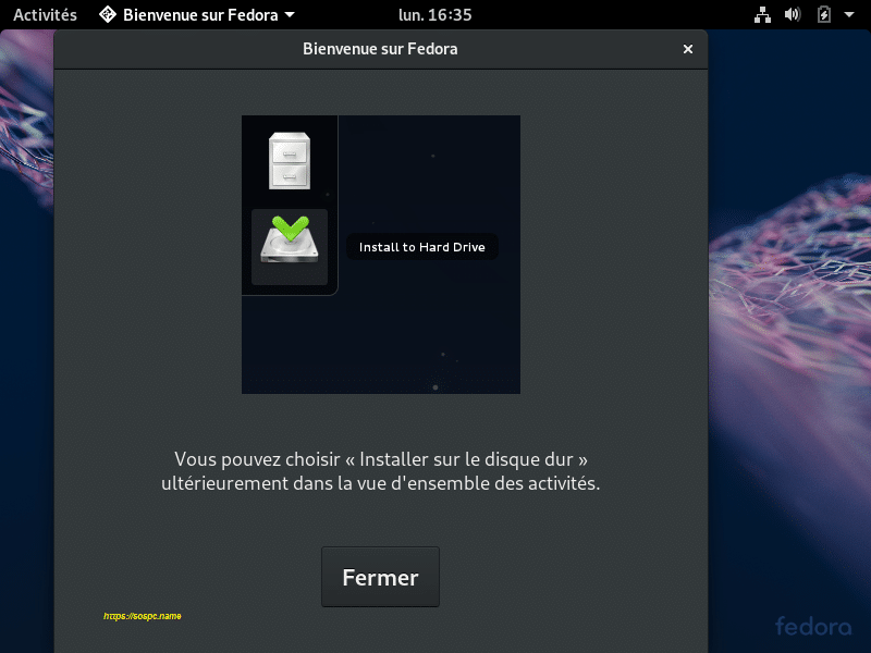 La distribution Fedora 29 en mode live image 17