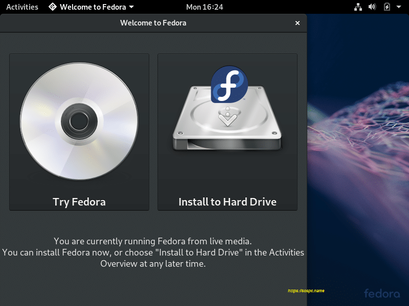 La distribution Fedora 29 en mode live image 2