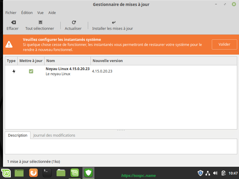 L’écran d’accueil de Linux Mint, image 10