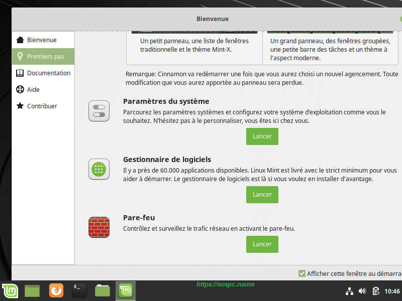 L’écran d’accueil de Linux Mint, image 15