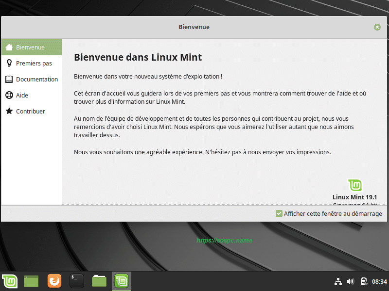 L’écran d’accueil de Linux Mint, image 2