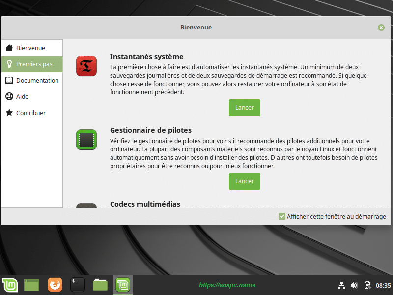 L’écran d’accueil de Linux Mint, image 3