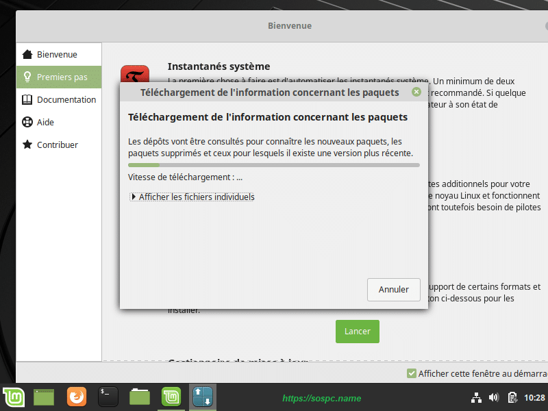 L’écran d’accueil de Linux Mint, image 7
