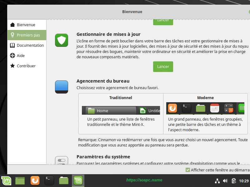 L’écran d’accueil de Linux Mint, image 8