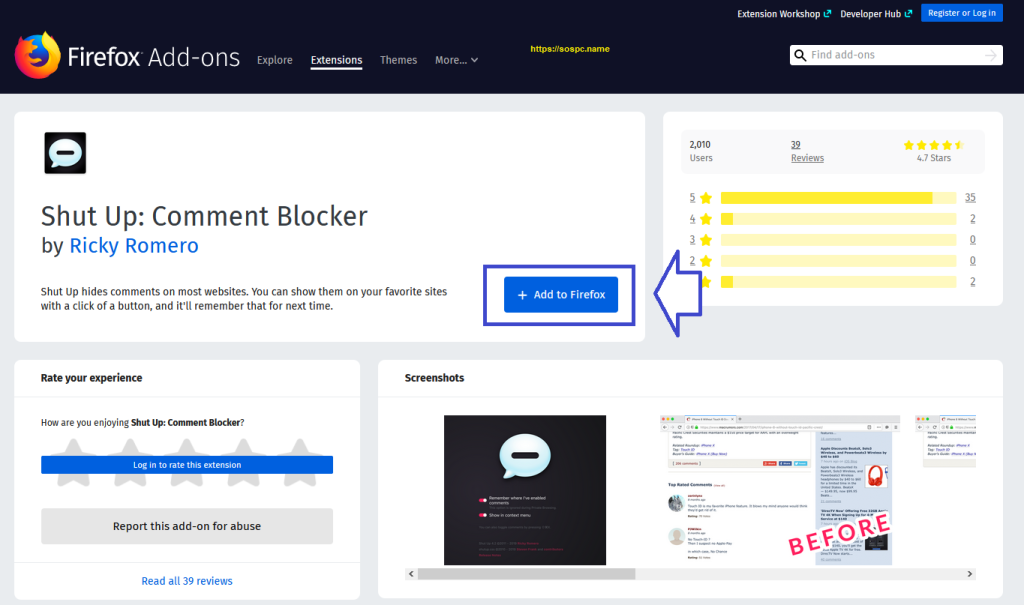 Masquer les commentaires sur les sites avec une extension