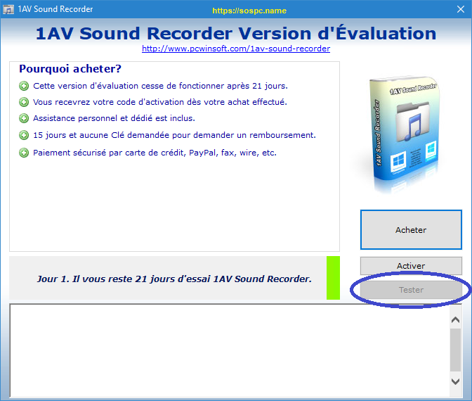 1AV Sound Recorder version française Tutoriel pas à pas.