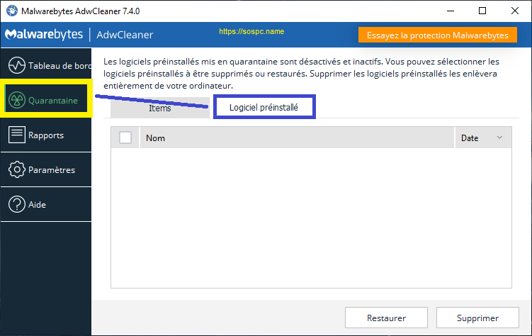 AdwCleaner 7.4 : il détecte désormais les logiciels préinstallés.