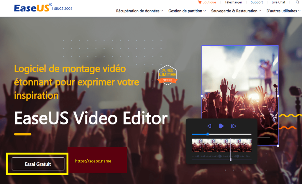 EaseUS Video Editor, un logiciel de montage