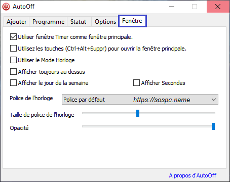 AutoOff version française tutoriel