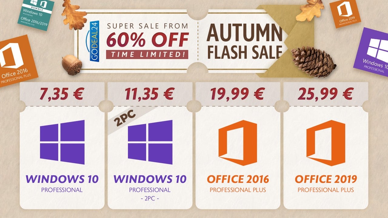 Obtenez Windows 10 à 7,35€ pendant les soldes d'automne de GoDeal24.com -  SOSPC