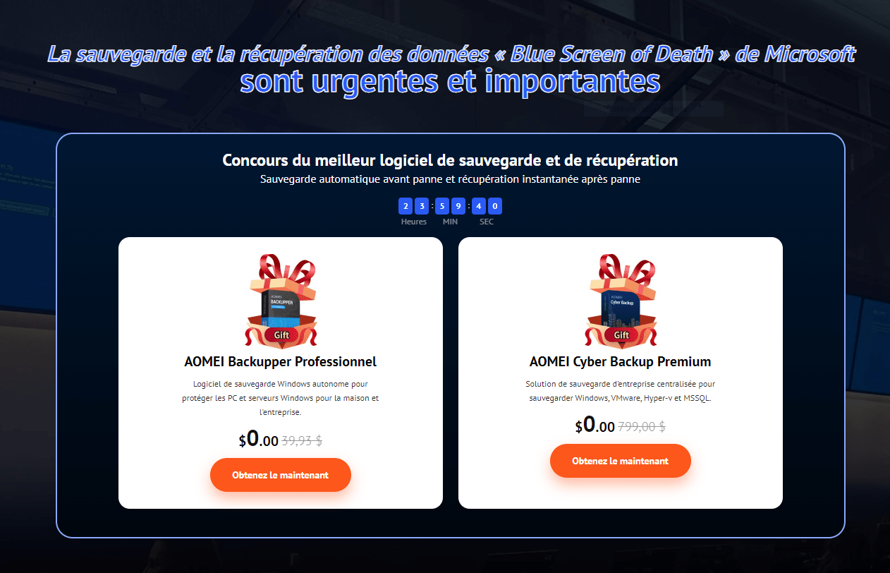 Aomei Backupper Offert : Ne perdez pas de temps ! - SOSPC