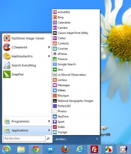 Ajouter le bouton démarrer au bureau de Windows 8